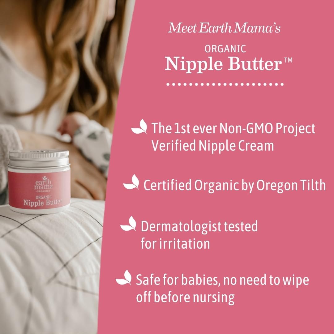 Earth Mama etiqueta con certificaciones orgánicas y beneficios visibles