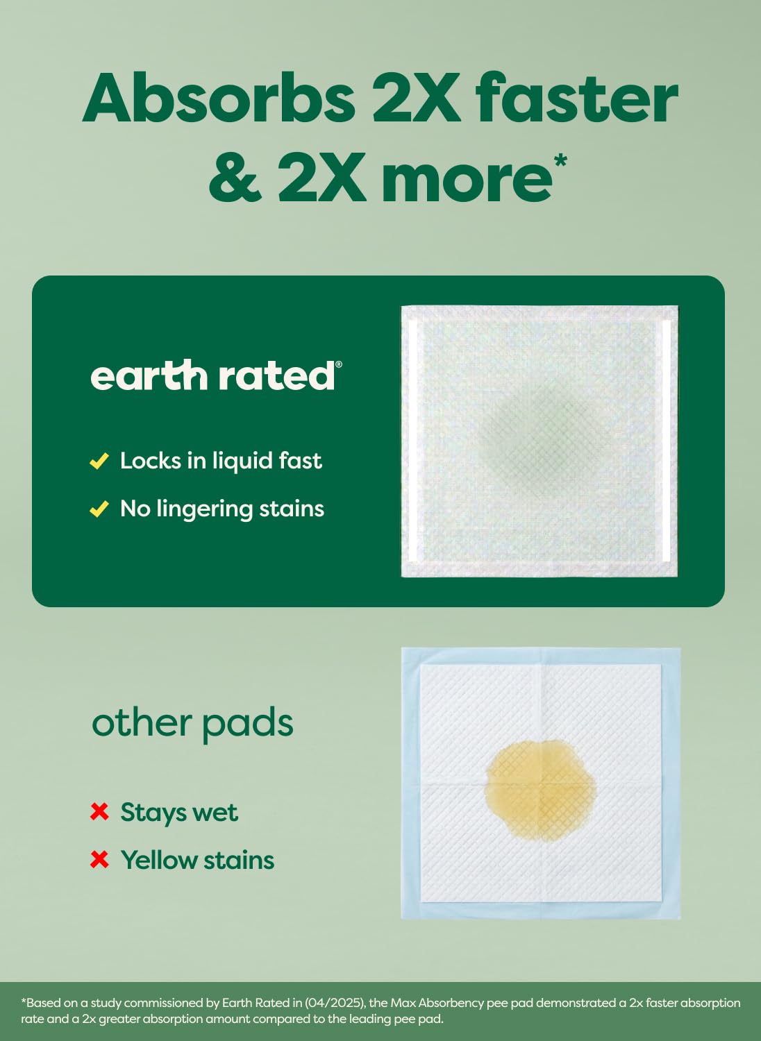 Earth Rated pestaña adhesiva fijando el pad al suelo para evitar desplazamientos
