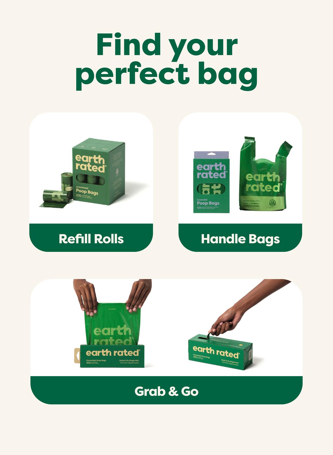Bolsa Earth Rated en uso durante paseo en parque, limpieza discreta