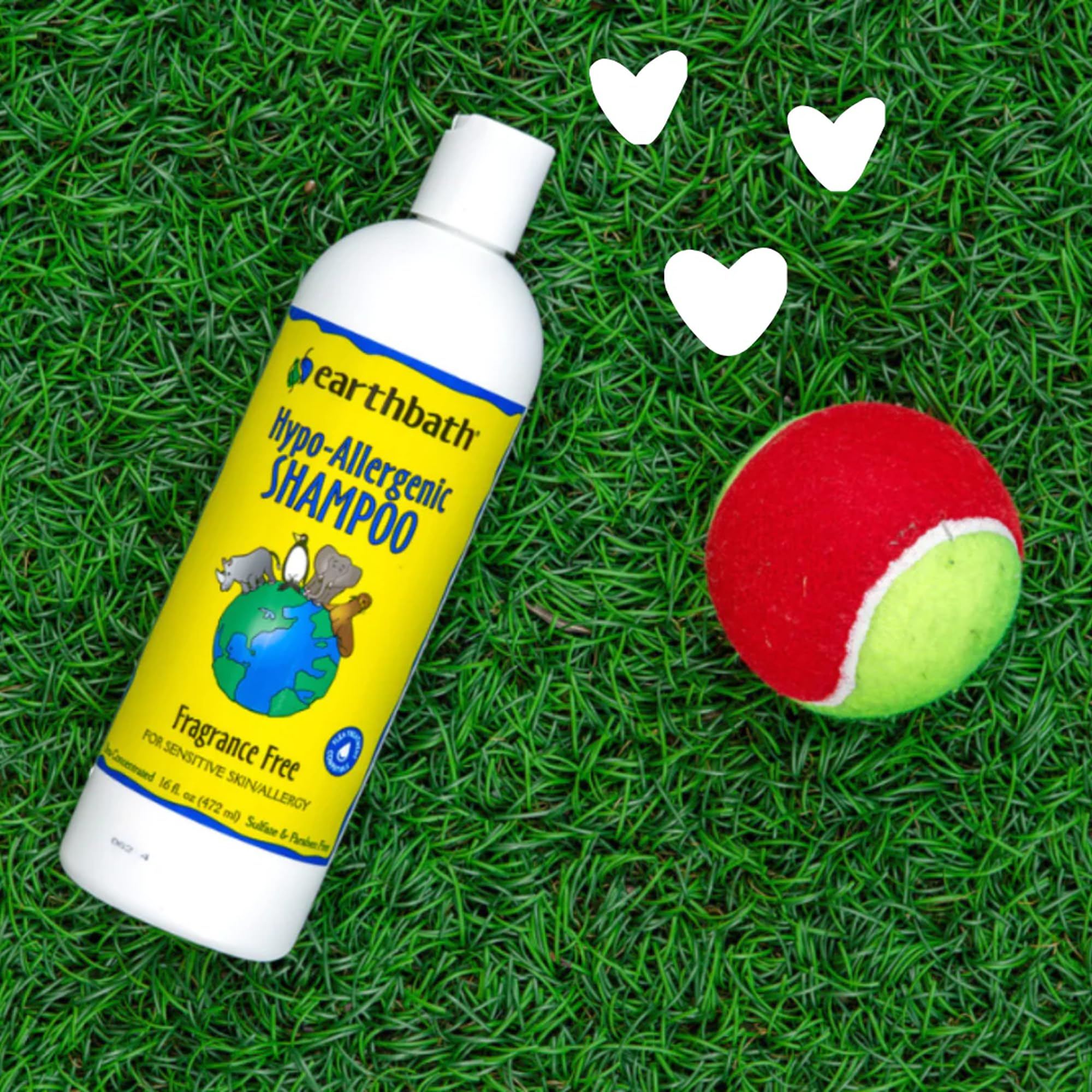 earthbath frasco junto a regla para comparar tamaño exacto