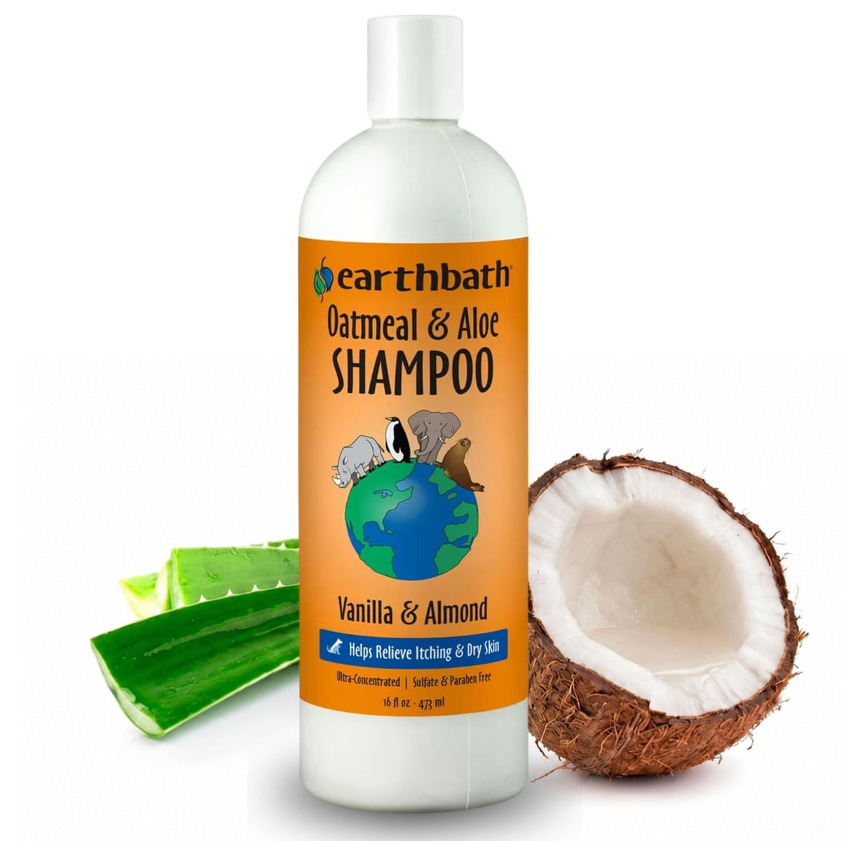 earthbath botella frontal 16 oz mostrando la fórmula suave