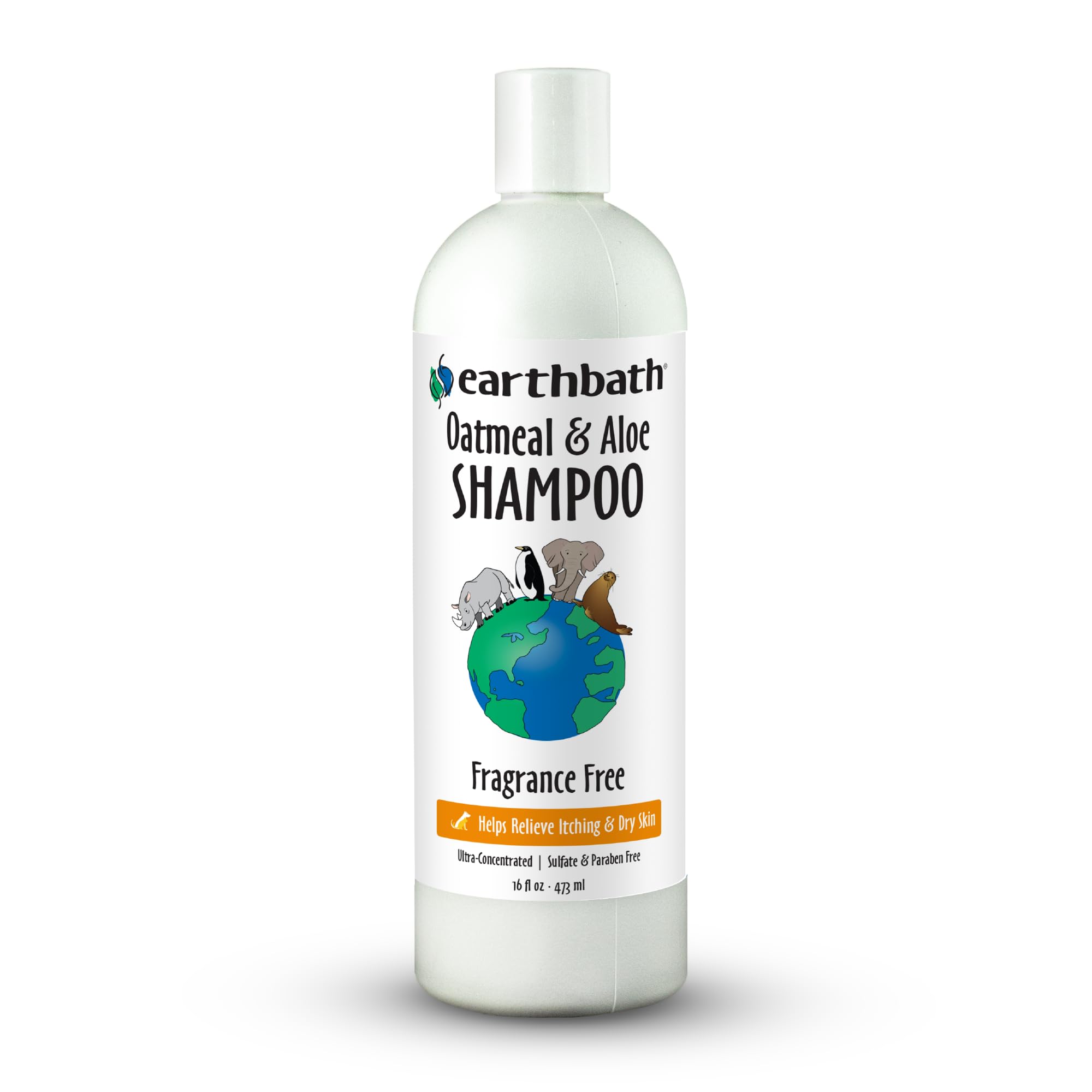 earthbath envase frontal Oatmeal & Aloe mostrando volumen 473 ml y etiqueta clara, ideal para piel sensible