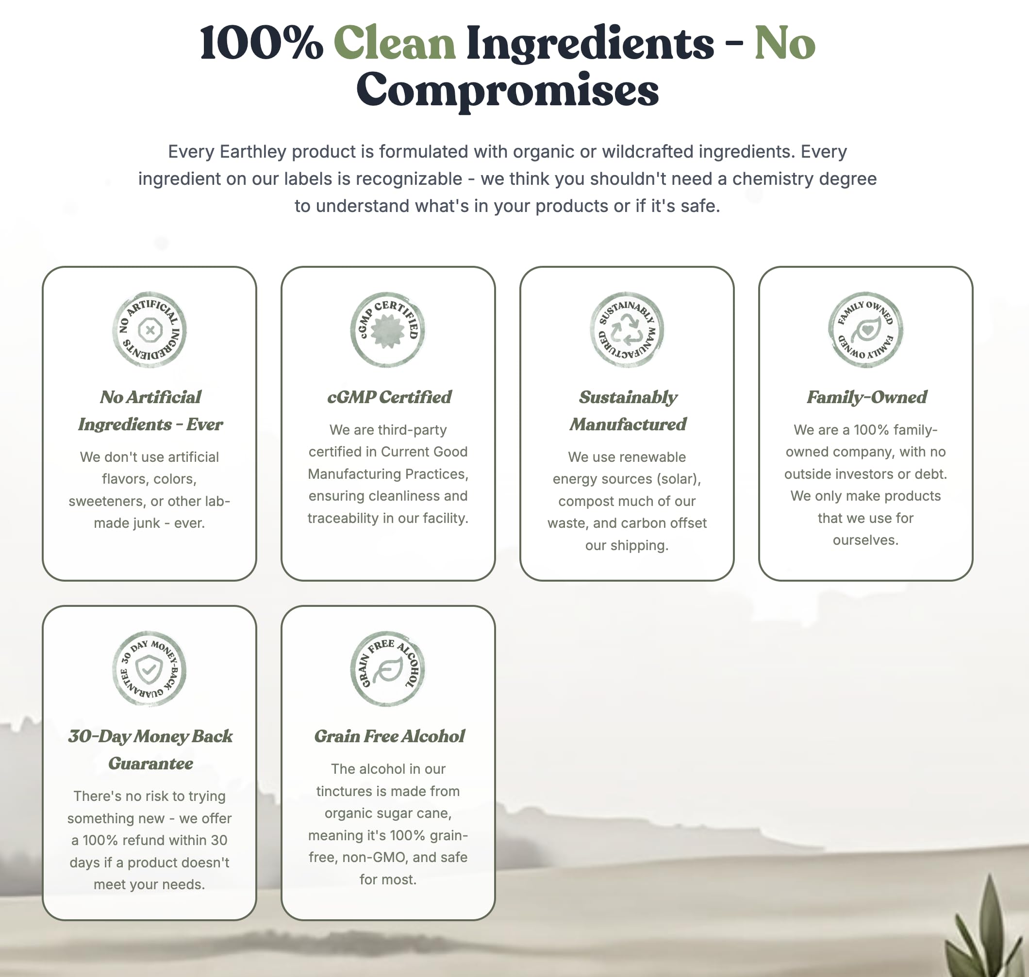 Earthley Wellness frasco con empaque ecológico resaltando presentación sostenible