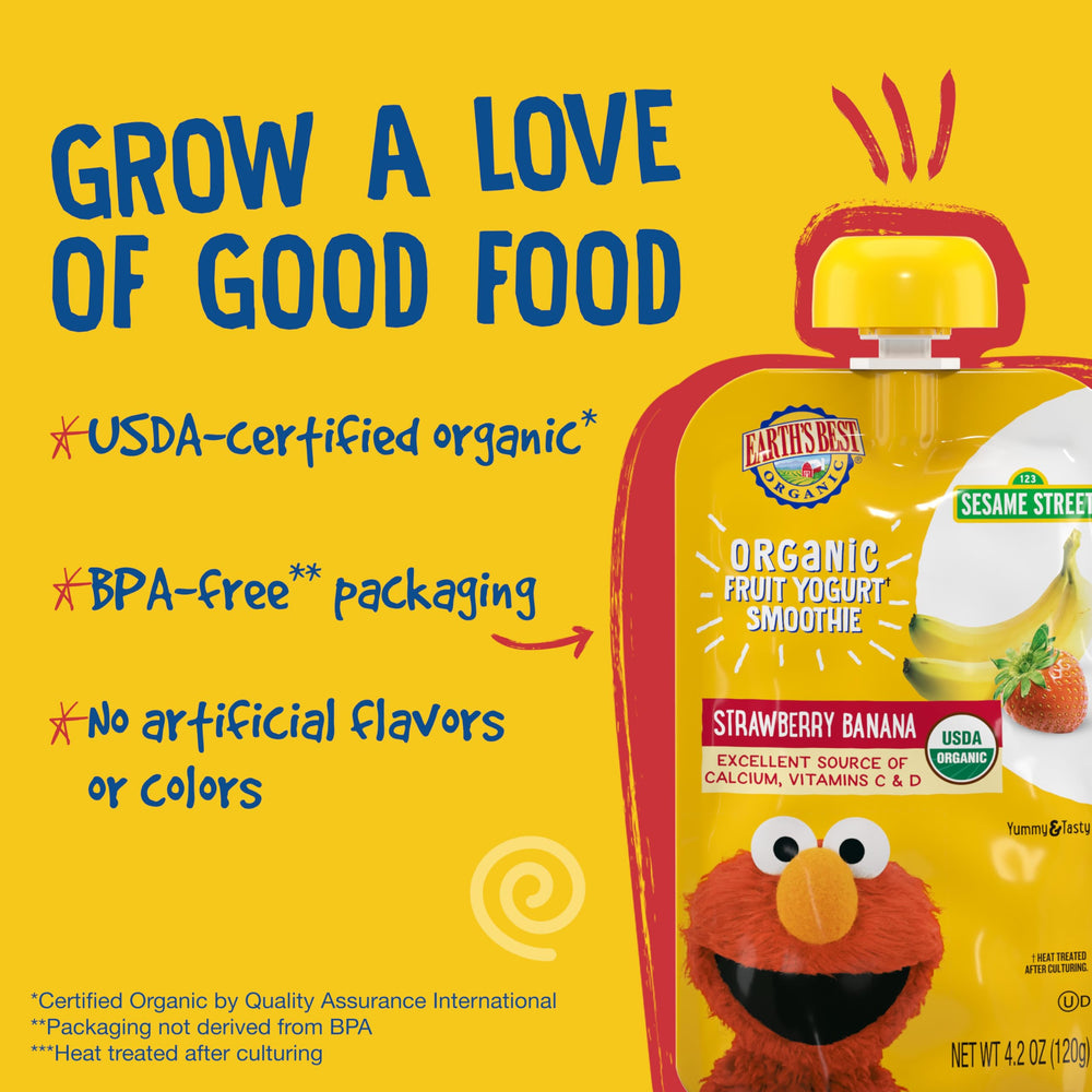 Earth's Best etiqueta con ingredientes y certificación orgánica visible