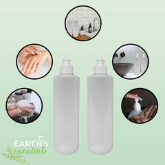 Earth's Essentials detalle del plástico HDPE translúcido mostrando nivel de contenido