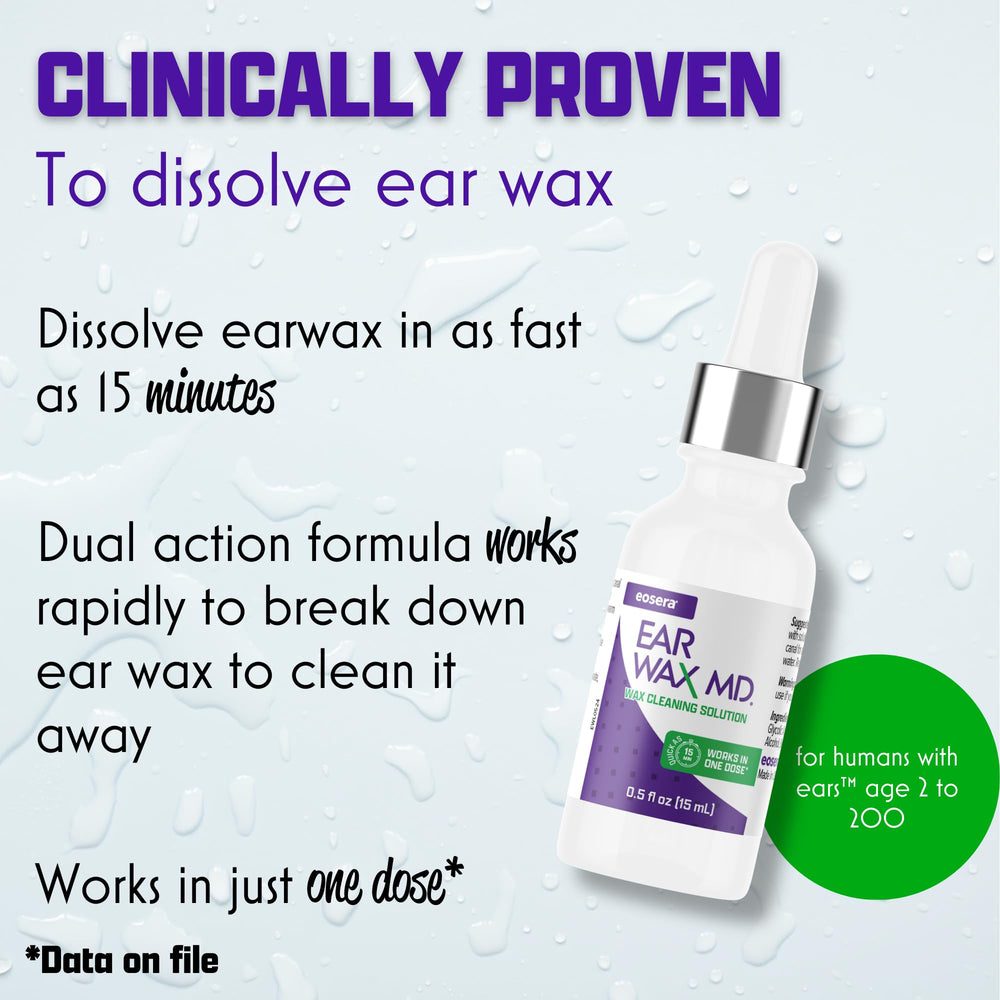 Earwax MD aplicación en oído mostrando uso sencillo y controlado