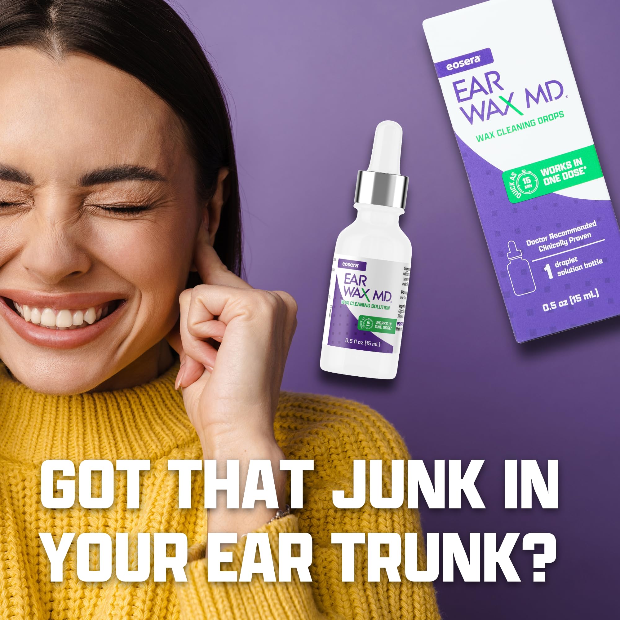 Earwax MD gota translúcida demostrando textura suave y no irritante
