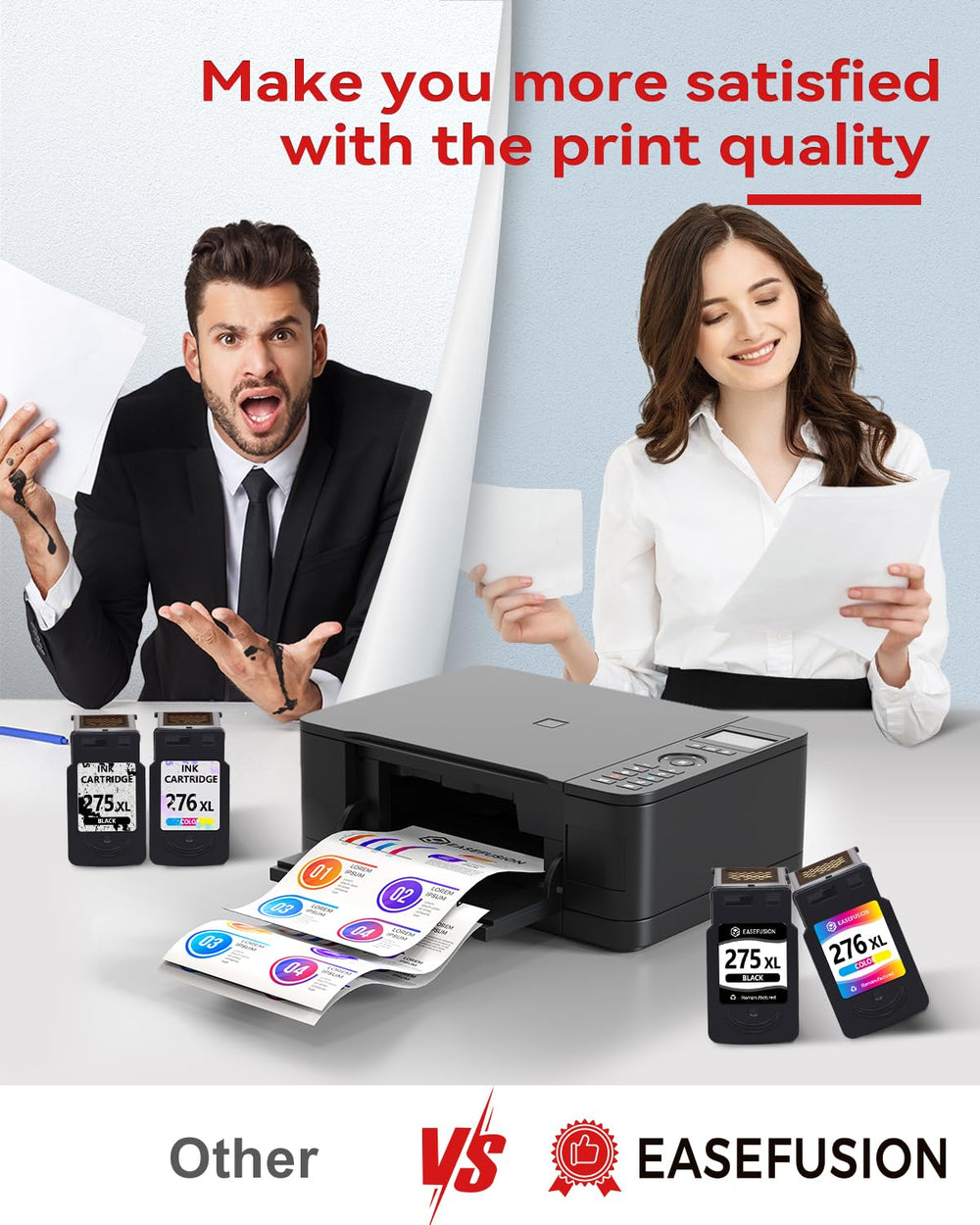 EaseFusion cartucho instalado en impresora Canon Pixma demostrando compatibilidad