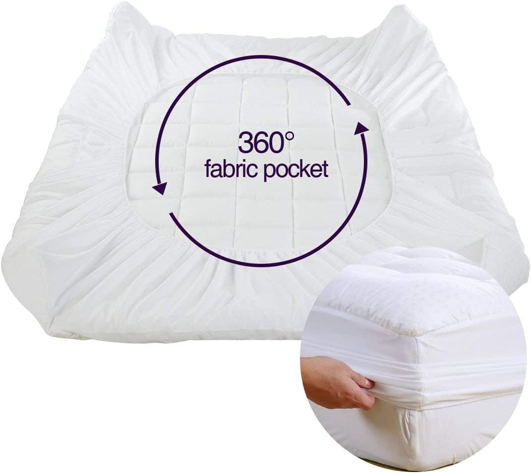 EASELAND topper colocado en cama Twin XL mejorando confort diario