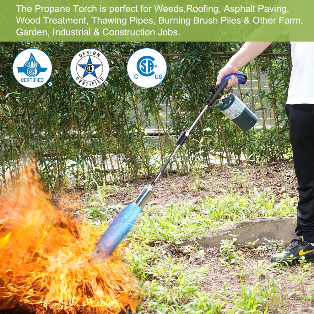 EASITALY torch in a garden setting showing practical outdoor use and task versatility