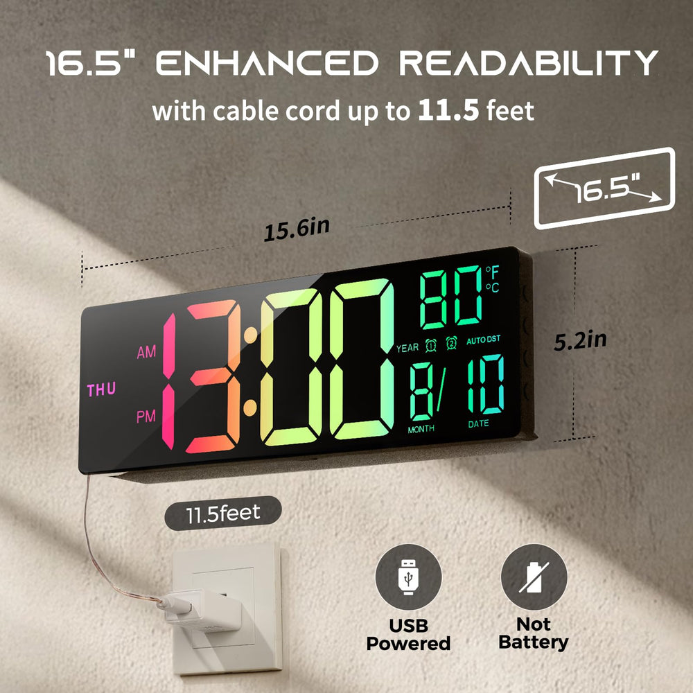 EASYERA reloj montado en pared demostrando instalación estable y ahorro de espacio