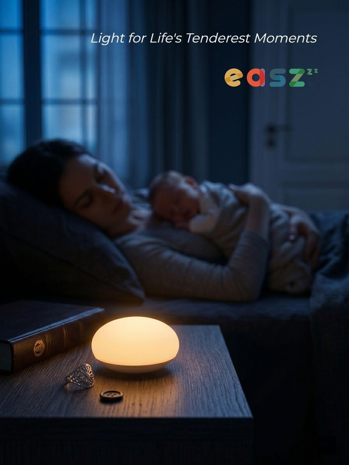 EASZZZ lámpara sobre mesita de noche, iluminación nocturna suave
