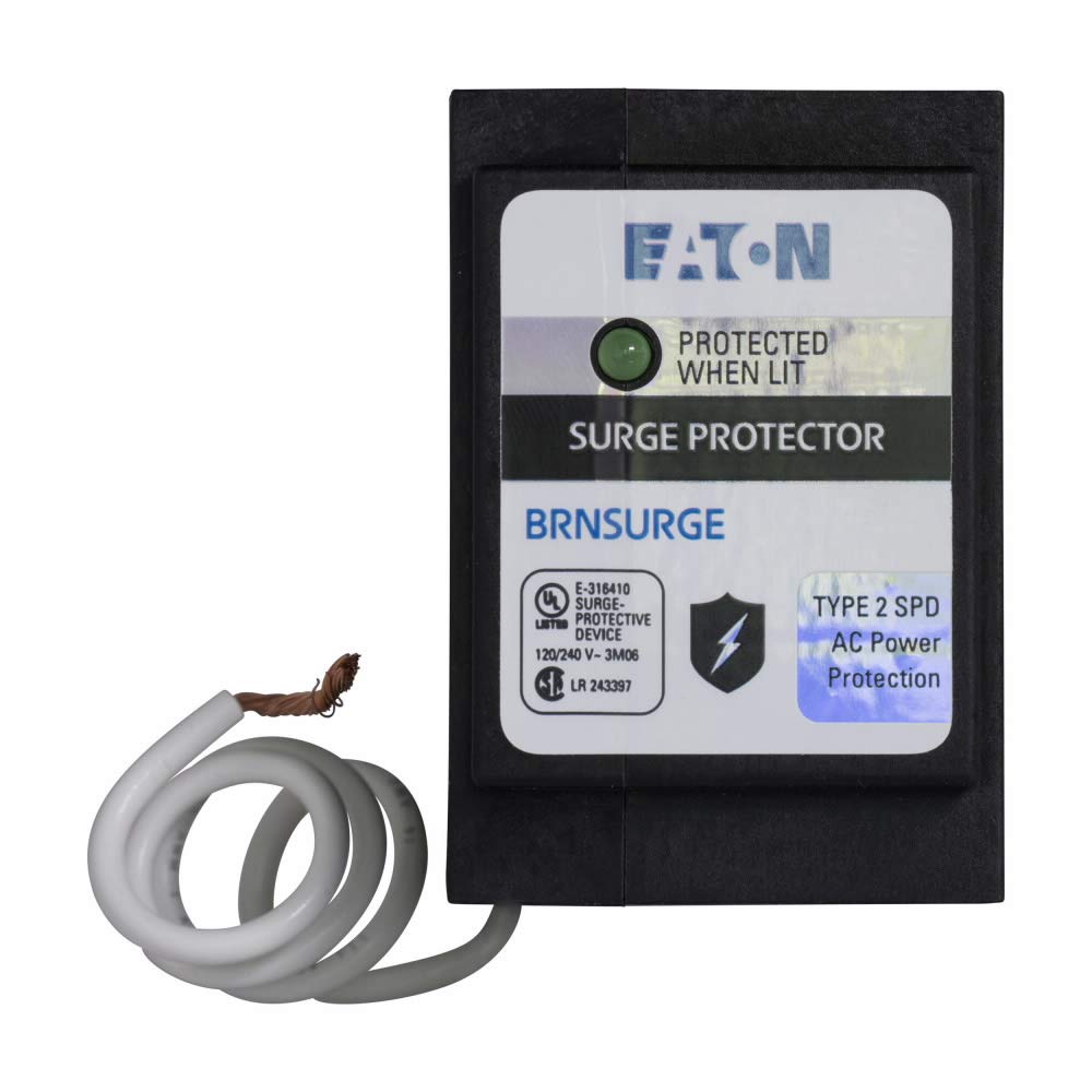 Eaton BRNSURGE detalle de construcción y terminales para instalación segura