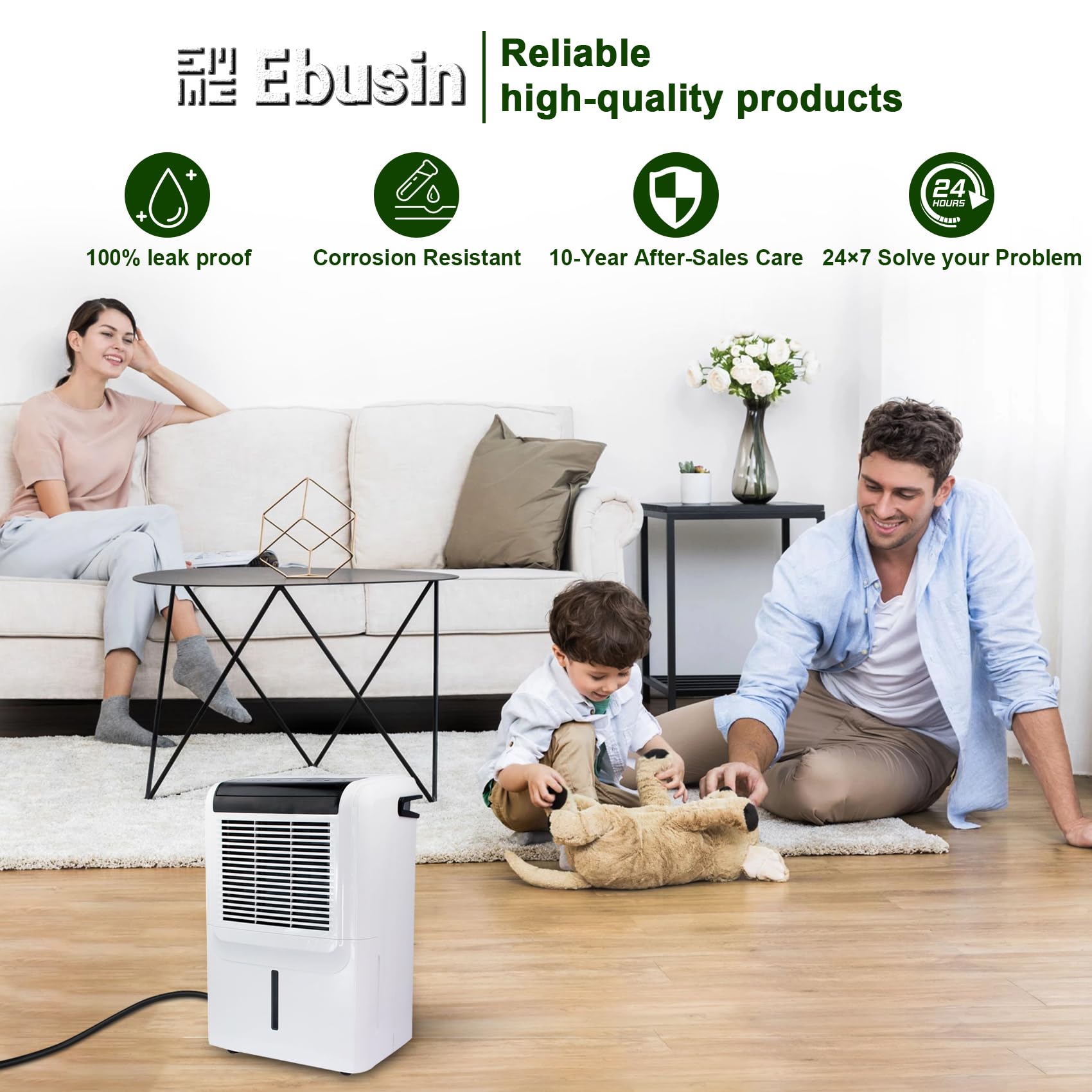 Ebusin manguera instalada en jardín drenando agua y manteniendo orden