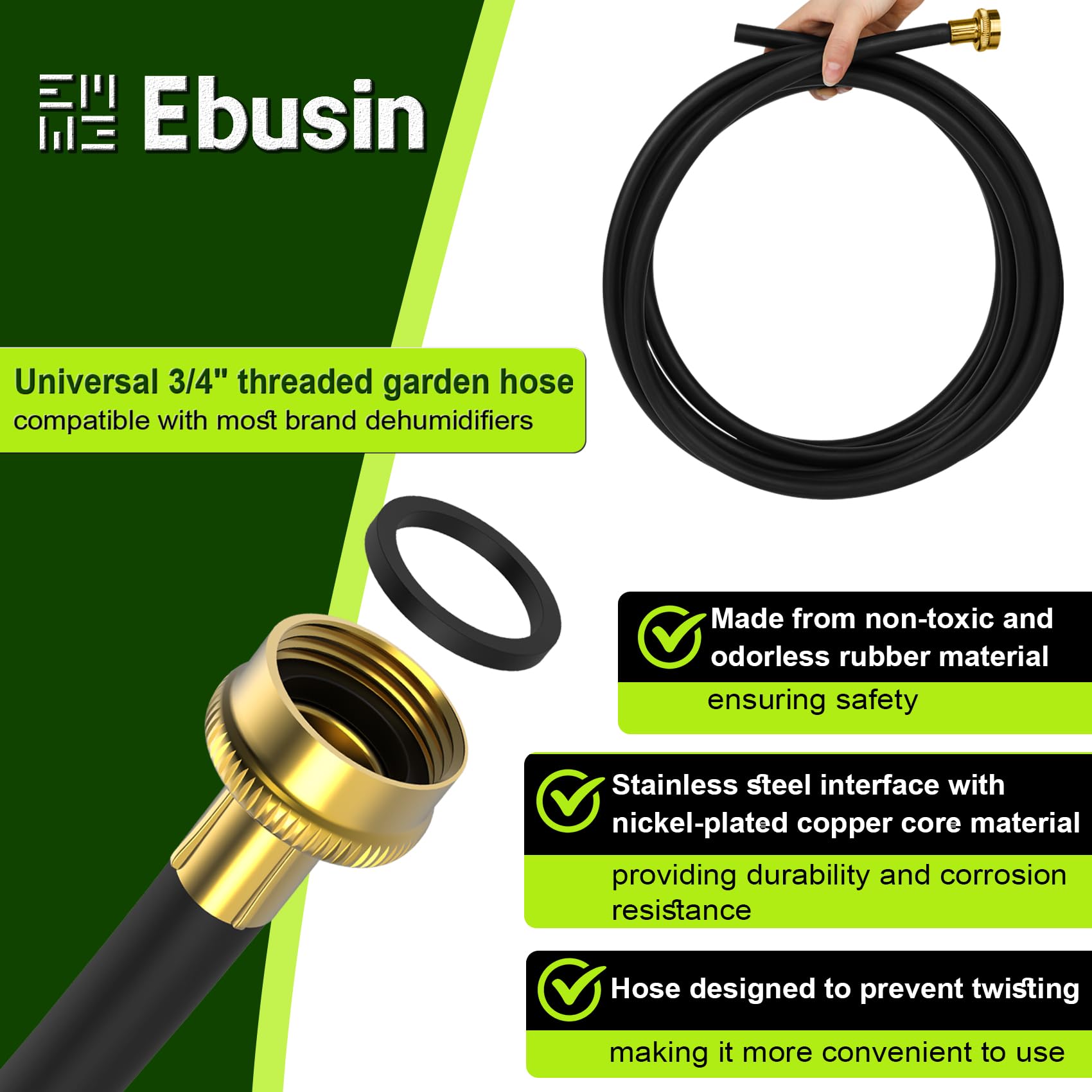 Ebusin textura de caucho resistente que evidencia flexibilidad y durabilidad