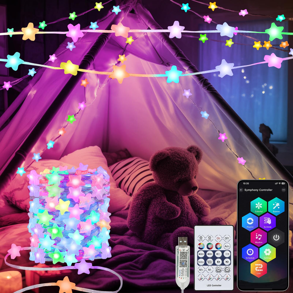 echosari vista frontal del empaque mostrando longitud y LEDs, ideal para escoger regalo
