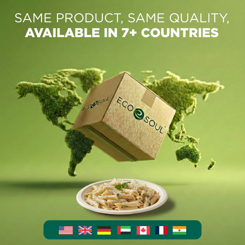 ECO SOUL plato junto a mano para comparar tamaño de 9 pulgadas