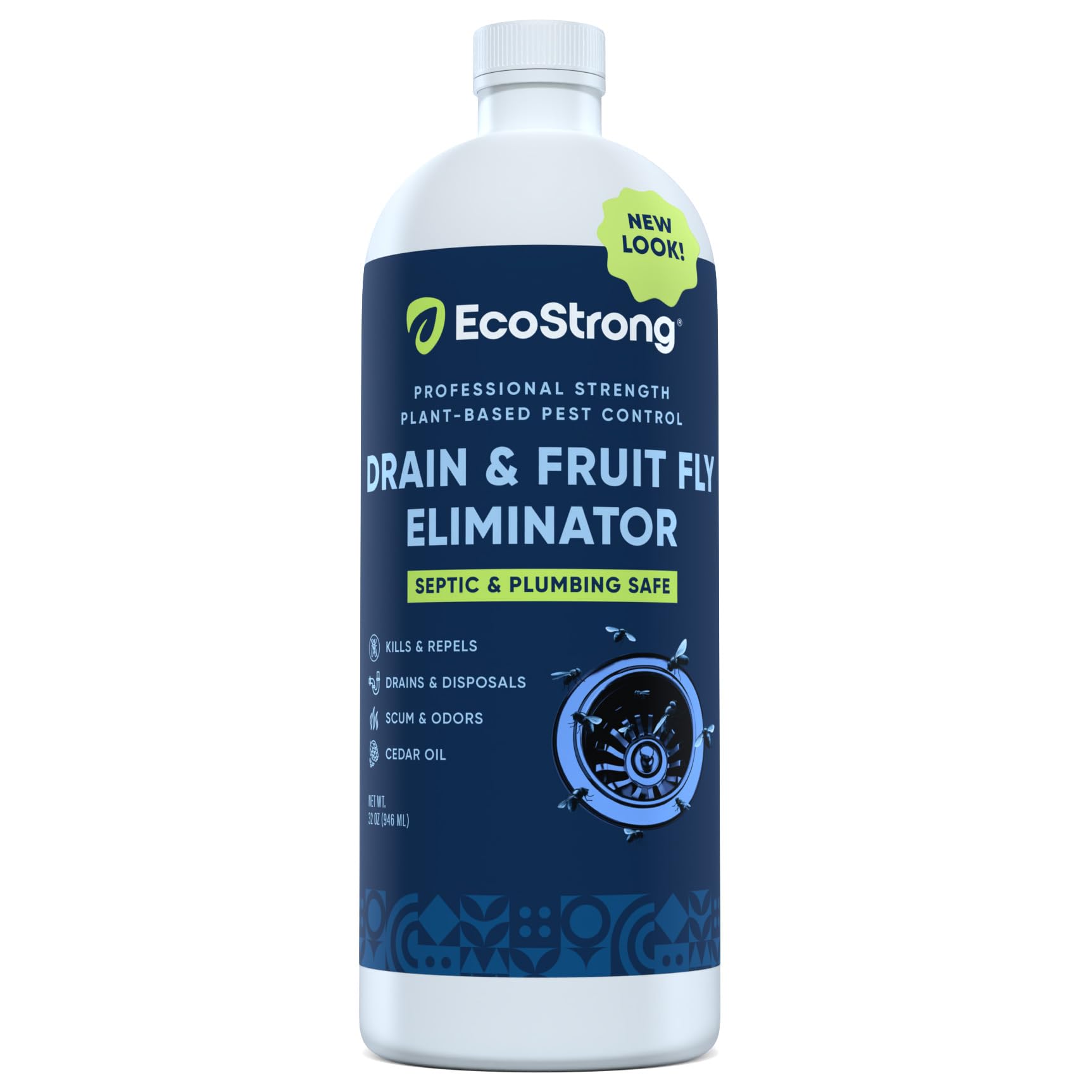 Eco Strong envase frontal mostrando 32 fl oz y uso doméstico seguro