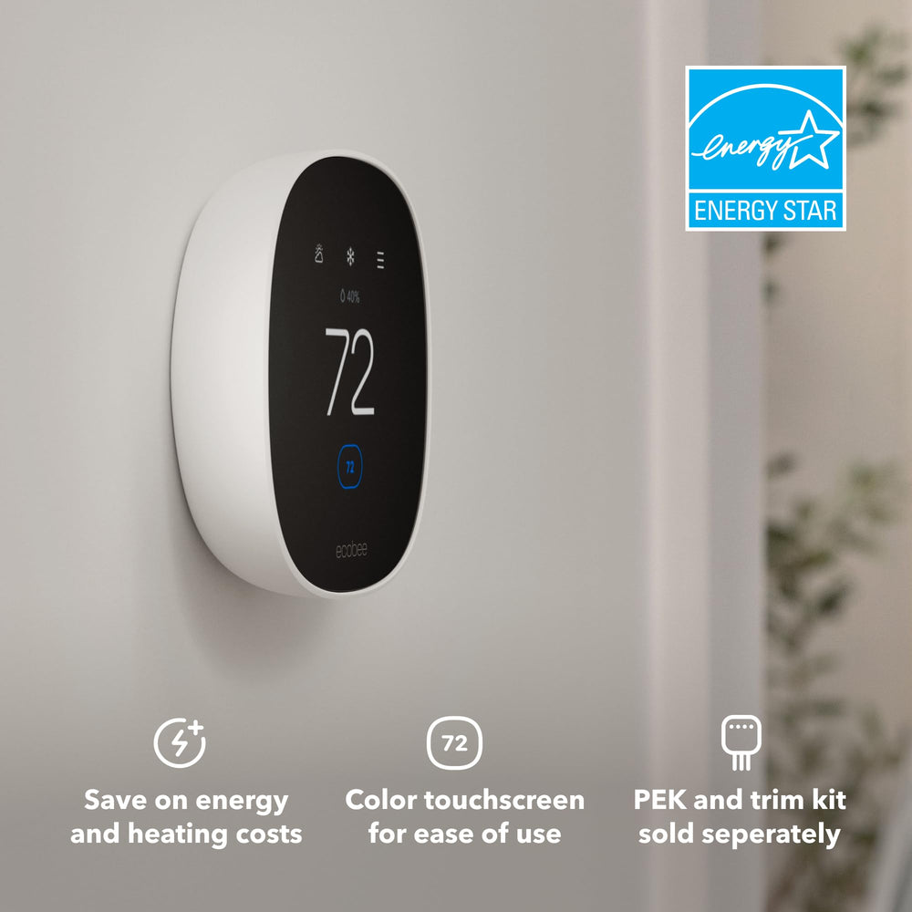 ecobee pantalla táctil detalle que facilita cambios rápidos de temperatura