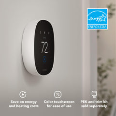 ecobee pantalla táctil detalle que facilita cambios rápidos de temperatura