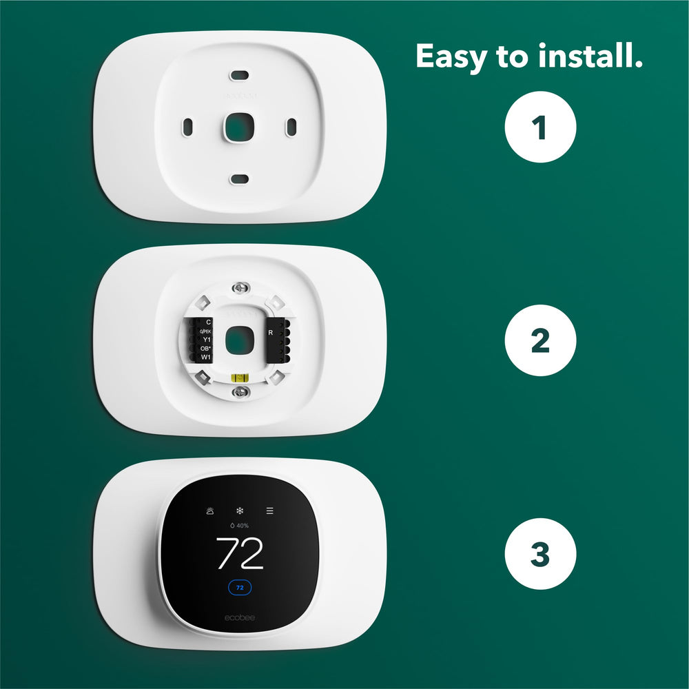 ecobee trim plate detalle de borde redondeado para instalación nivelada