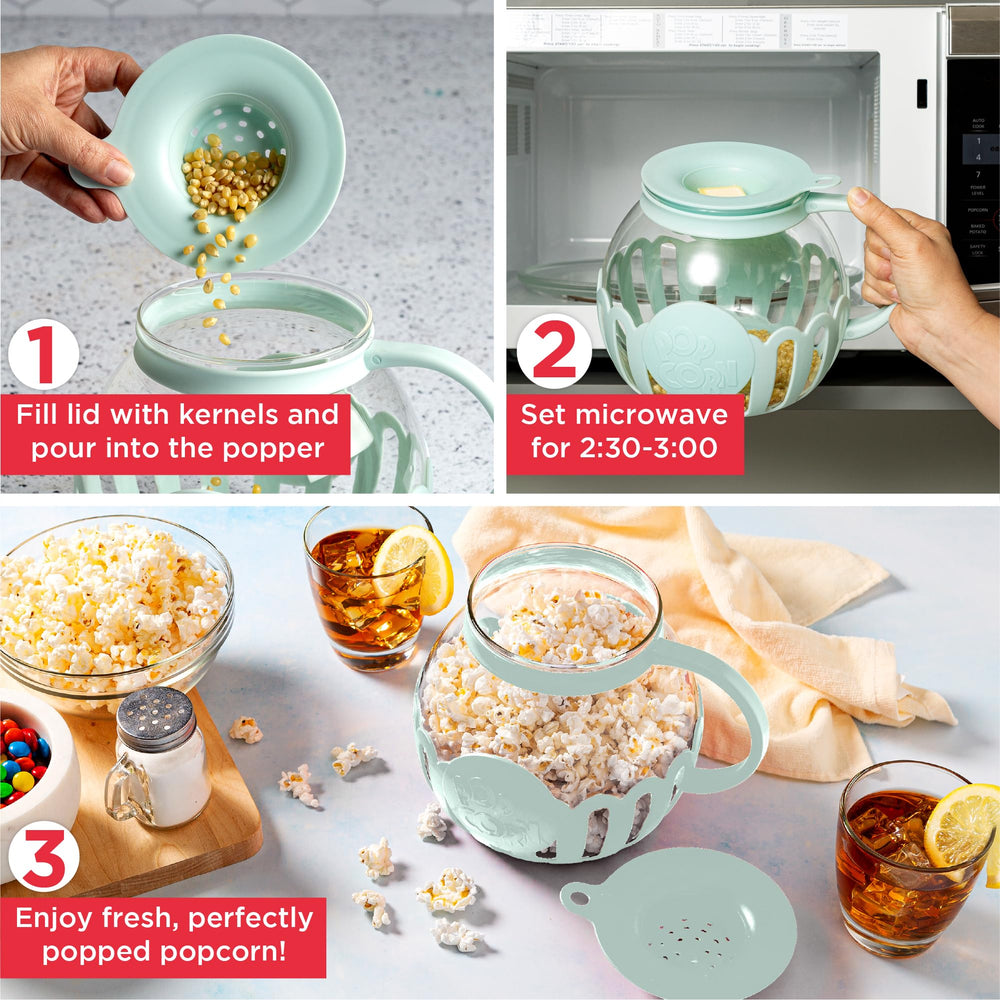 Ecolution Micro-Pop detalle vidrio borosilicato resistente, transparencia segura