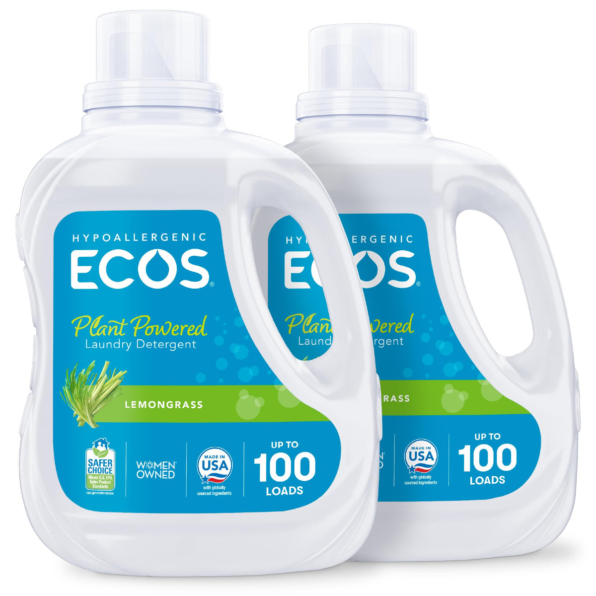 ECOS frontal del envase mostrando la etiqueta y beneficio de limpieza vegetal