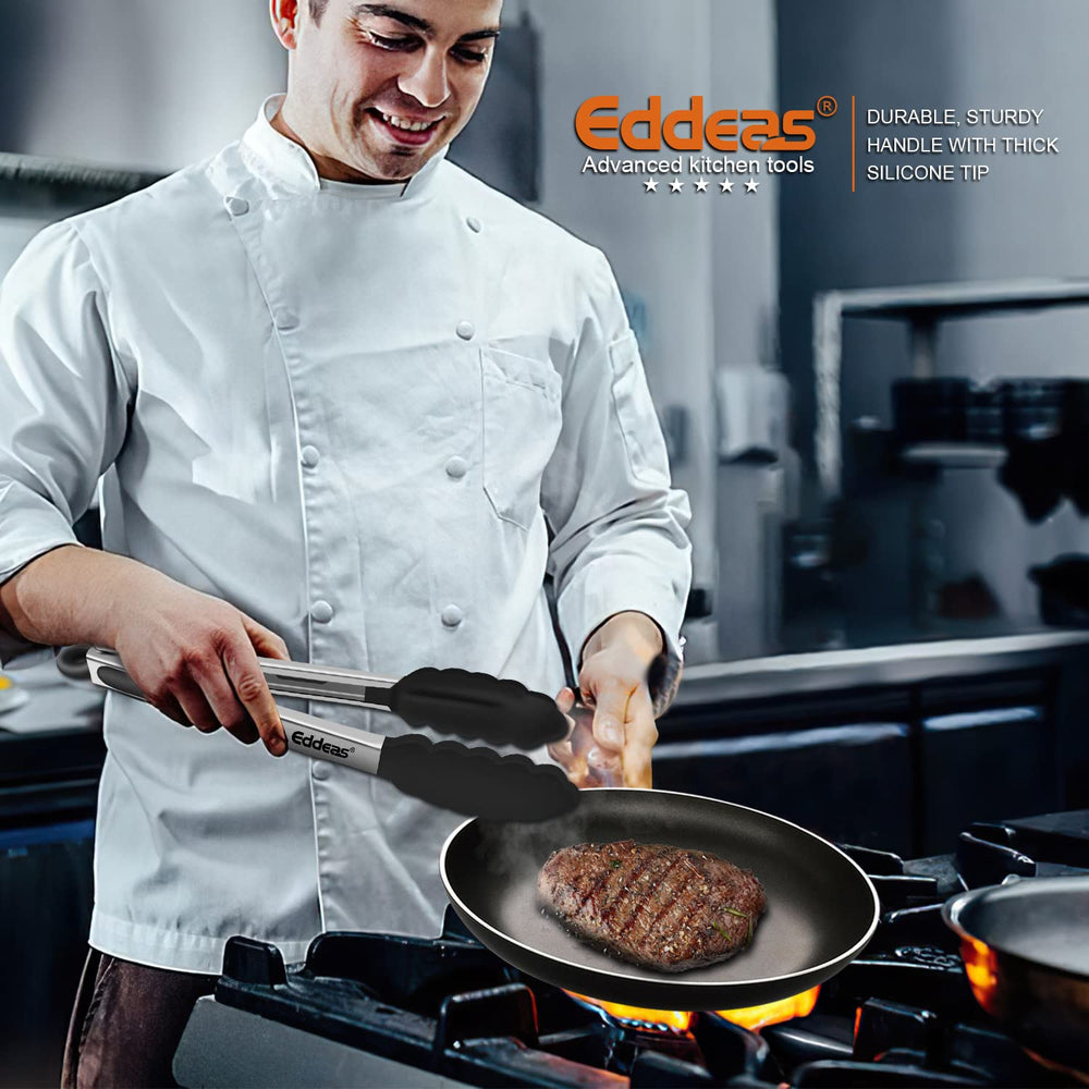 Eddeas tres tamaños alineados para comparar longitud y usos cocinado