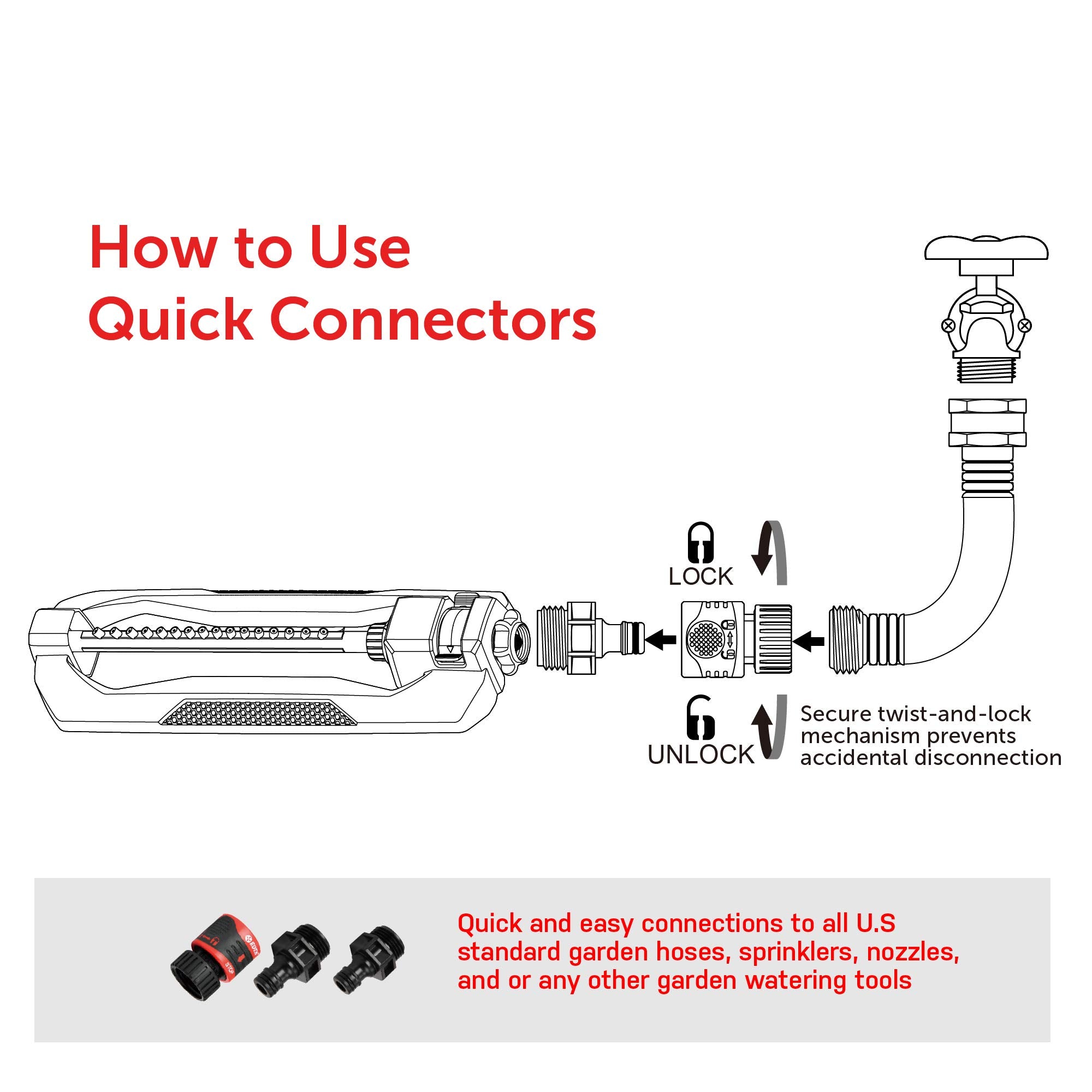 Eden conector quick connect con cierre rápido y cambio sin cortar agua