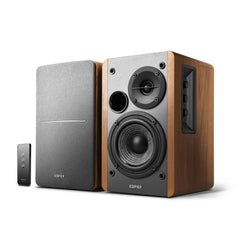 Edifier R1280T vista frontal mostrando diseño y parlantes, mejora la experiencia auditiva
