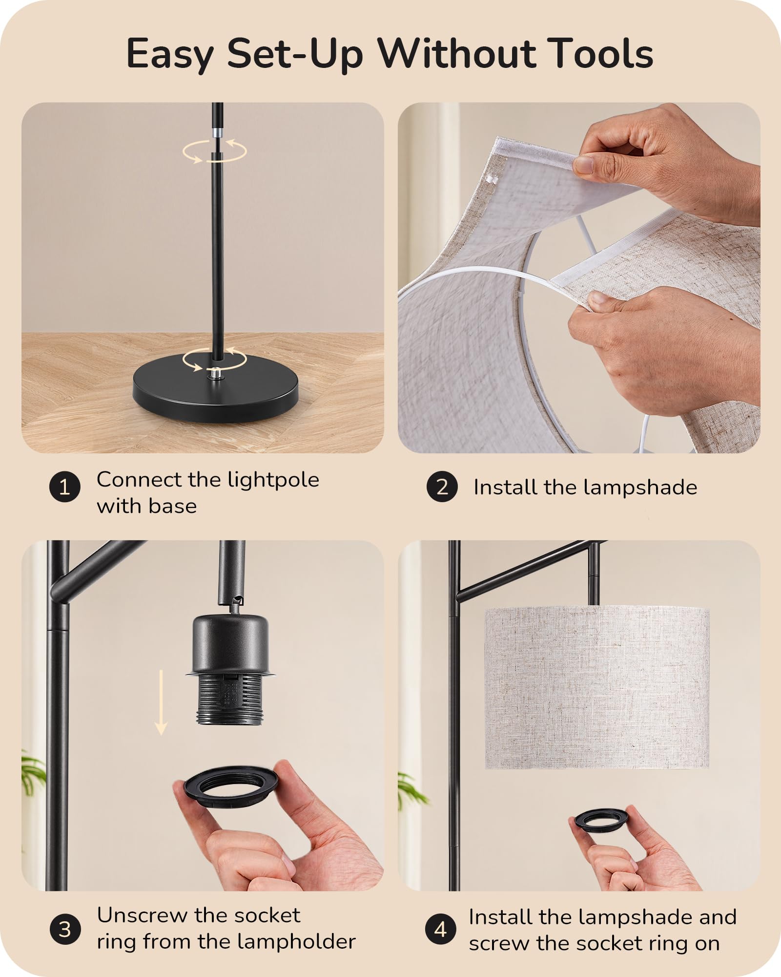 EDISHINE cable largo e interruptor de pie que aporta comodidad al encender