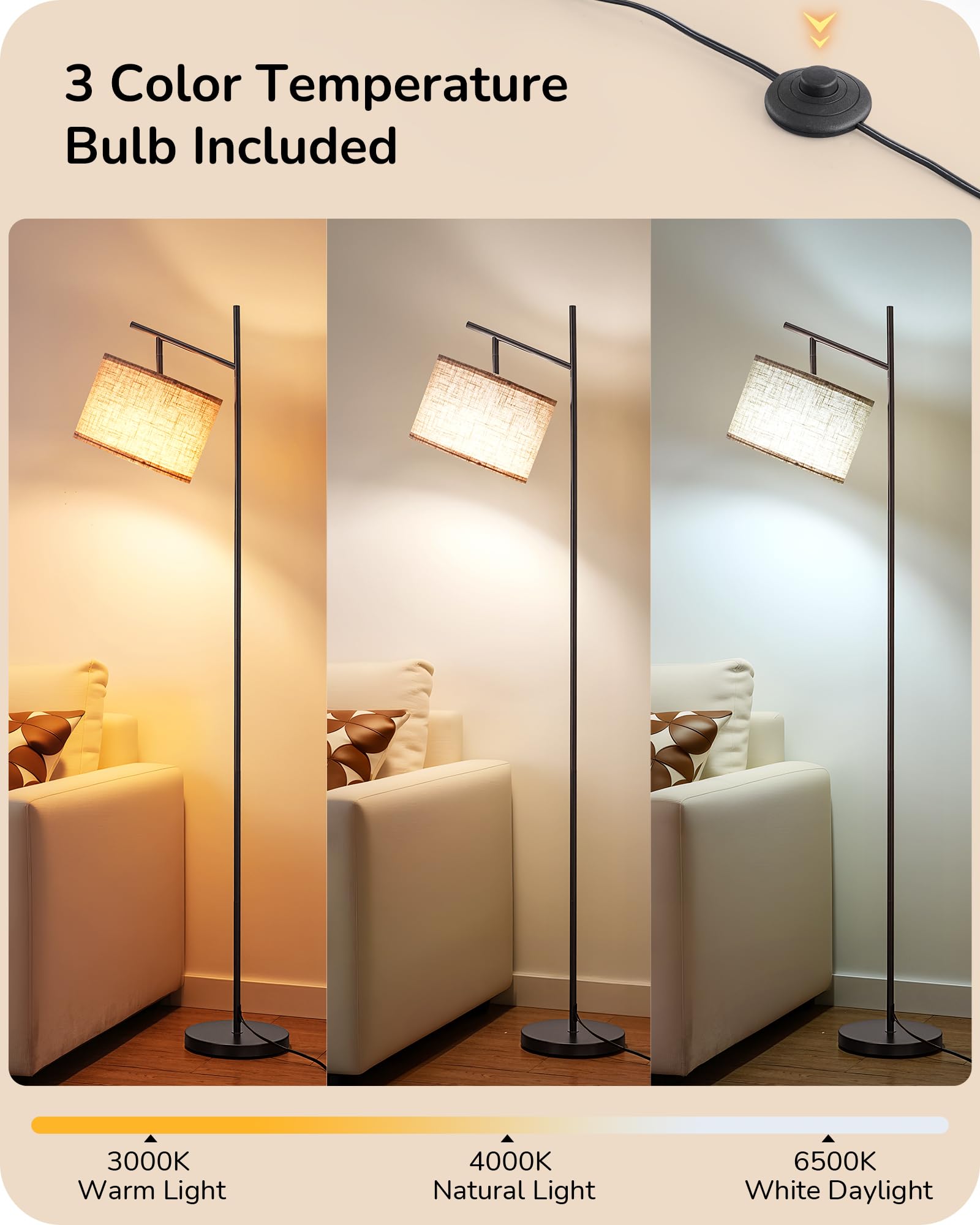 EDISHINE primer plano del cabezal ajustable que facilita dirigir la iluminación