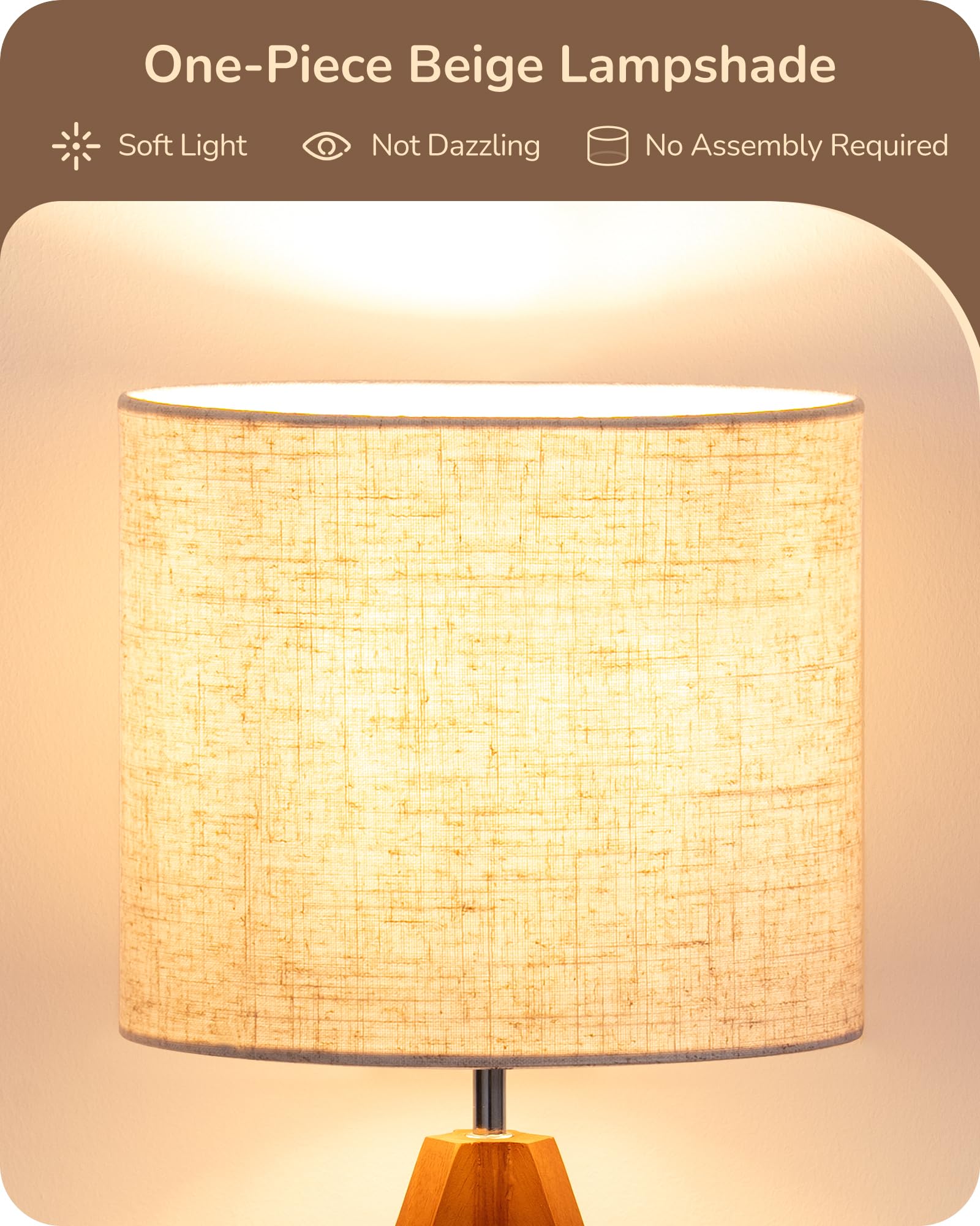 EDISHINE trípode de madera detalle de patas estables y acabado marrón claro