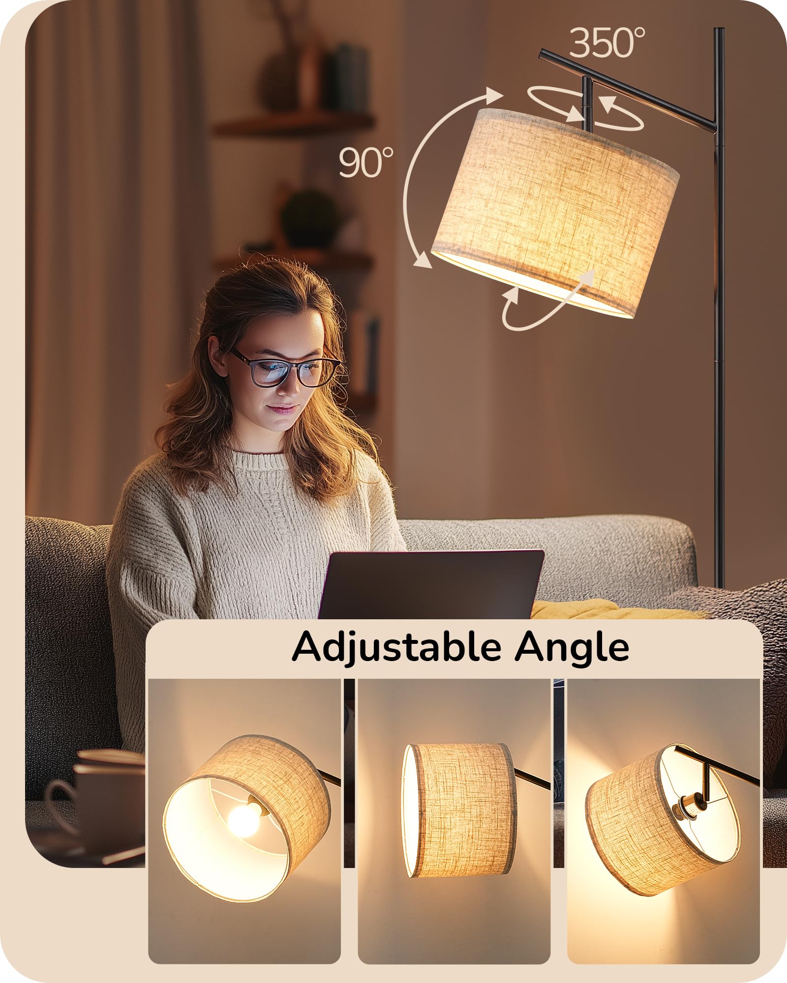 EDISHINE textura de la pantalla beige que suaviza la luz y embellece el espacio