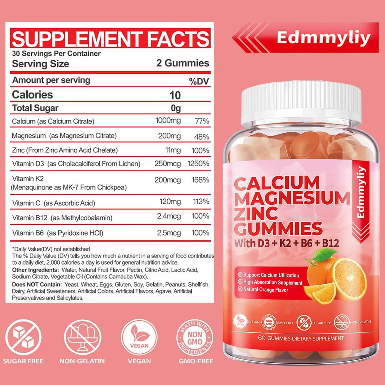 Edmmyliy textura de gomitas en primer plano, masticables y sin azúcares