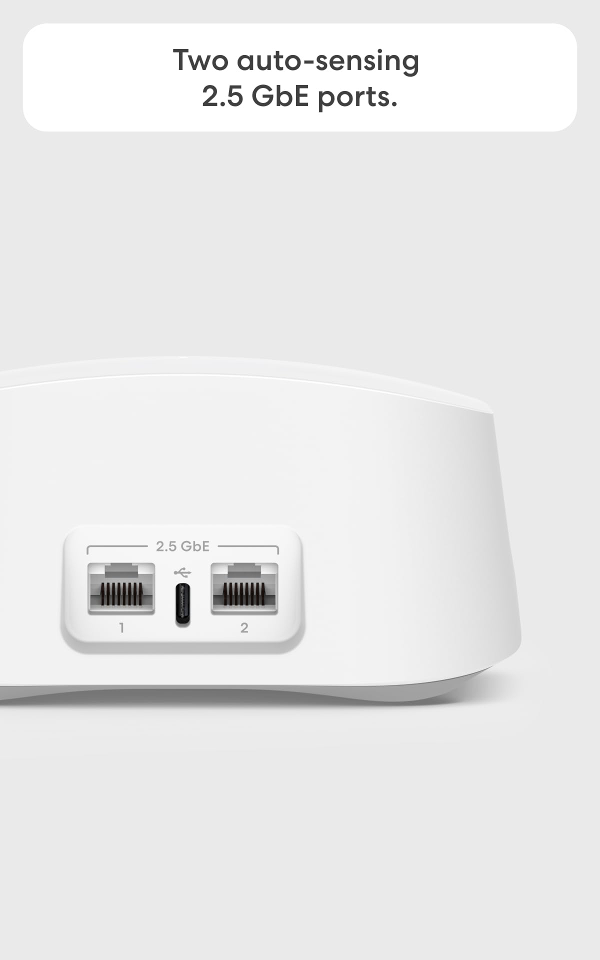 eero 7 detalle de puertos 2.5GbE y textura para conexiones rápidas