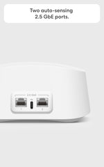 eero 7 detalle de puertos 2.5GbE y textura para conexiones rápidas