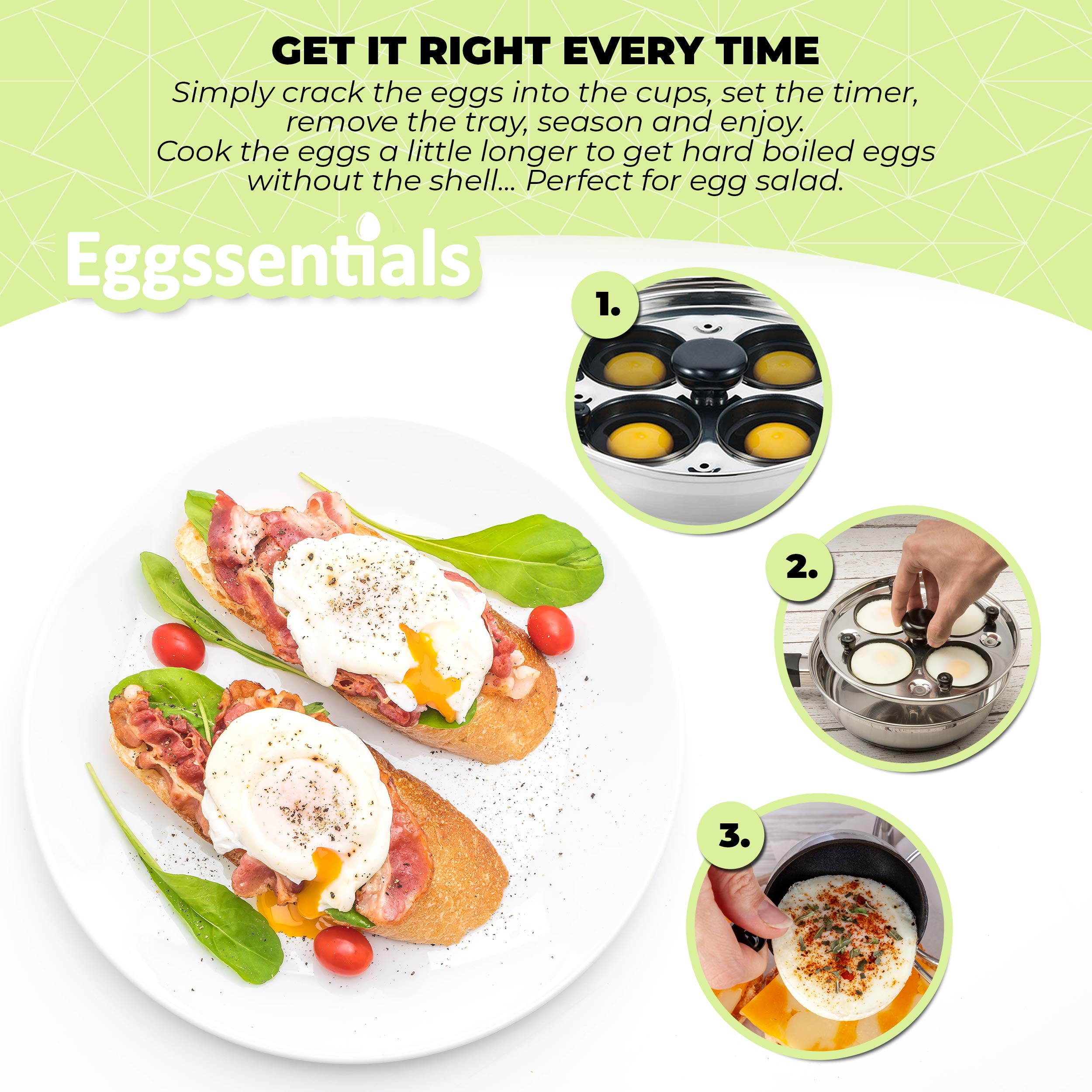 Eggssentials mango de baquelita frío al tacto para manejo seguro