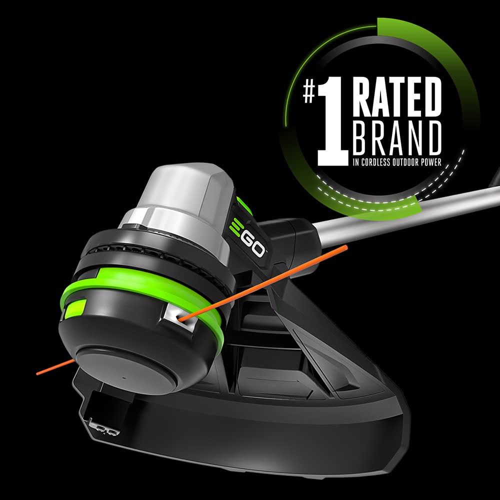 EGO Power+ POWERLOAD head close-up illustrating fast auto line winding benefit