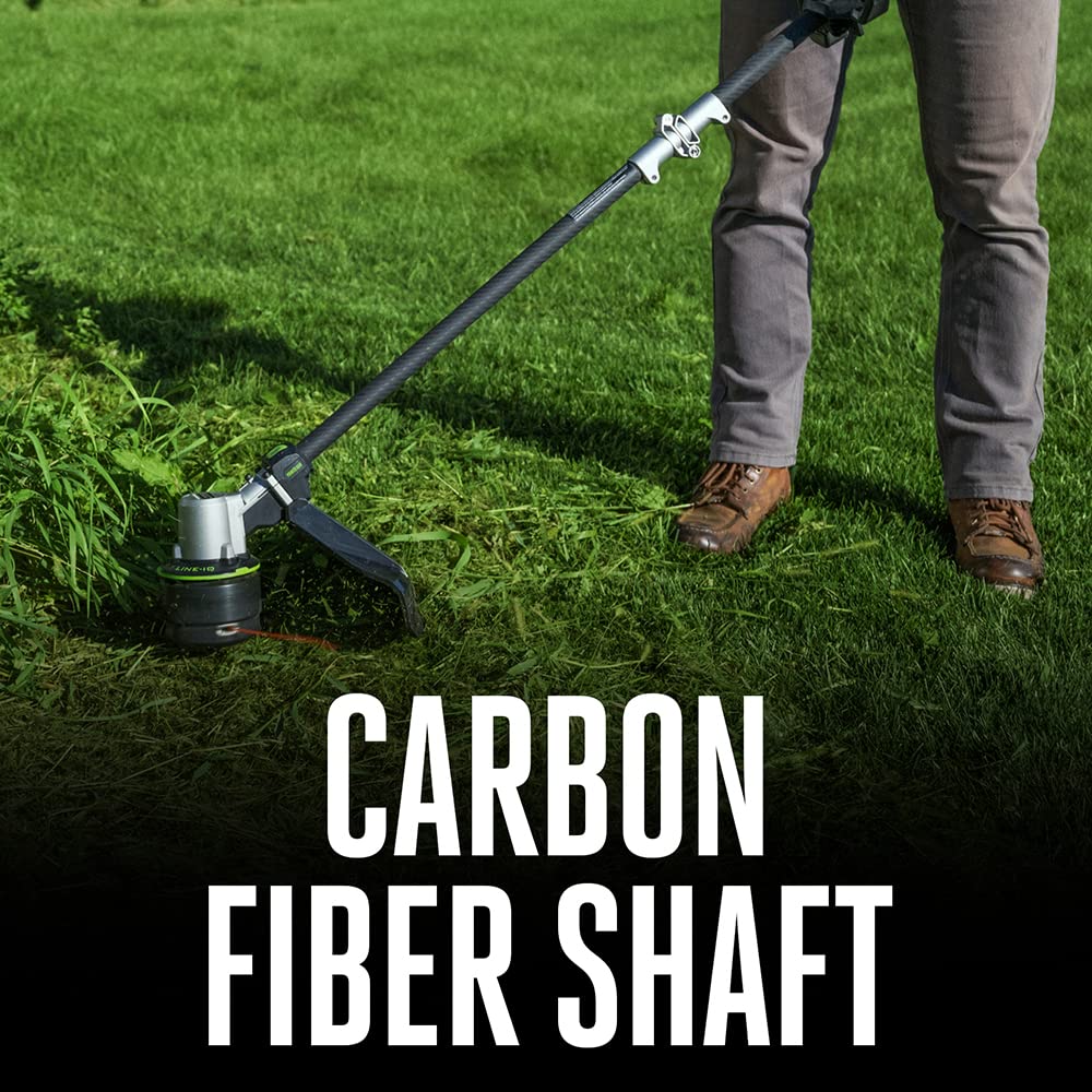 EGO Power+ telescopic carbon fiber shaft extended to show lightweight strength