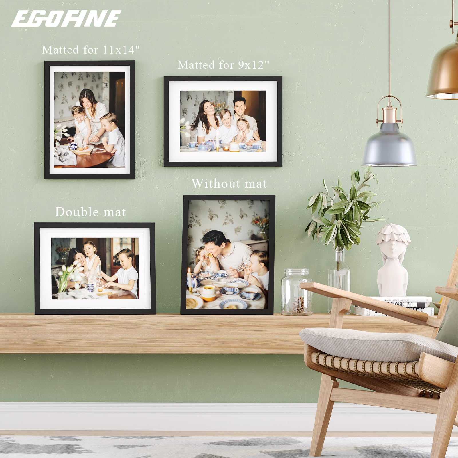 Egofine marco colgado horizontalmente, ideal para galerías de pared
