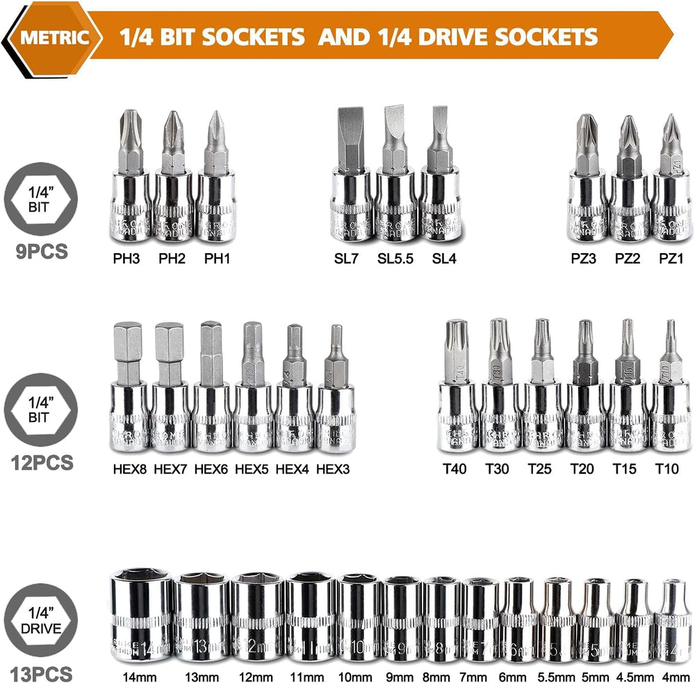 Egofine juegos de vasos 4 a 14 mm ordenados para selección rápida