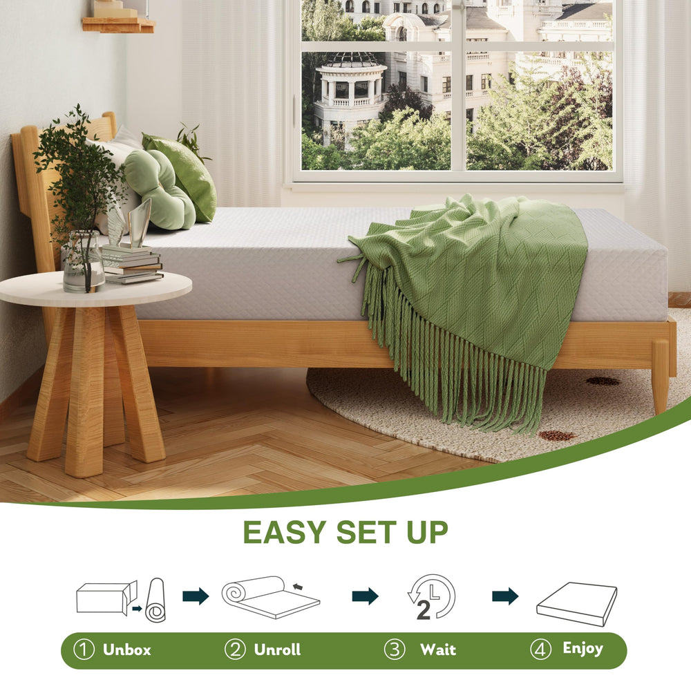 EGOHOME vista en corte interno mostrando capas de espuma y gel de té verde