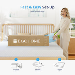 EGOHOME topper expandido sobre colchón mostrando confort renovado