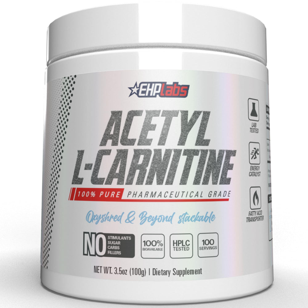 EHP Labs envase frontal mostrando Acetyl L Carnitine y beneficio energético