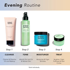 Eight Saints etiqueta del producto con ingredientes clave legibles