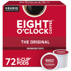 Eight O'Clock Coffee frente del envase 72 cápsulas, conveniencia y ahorro