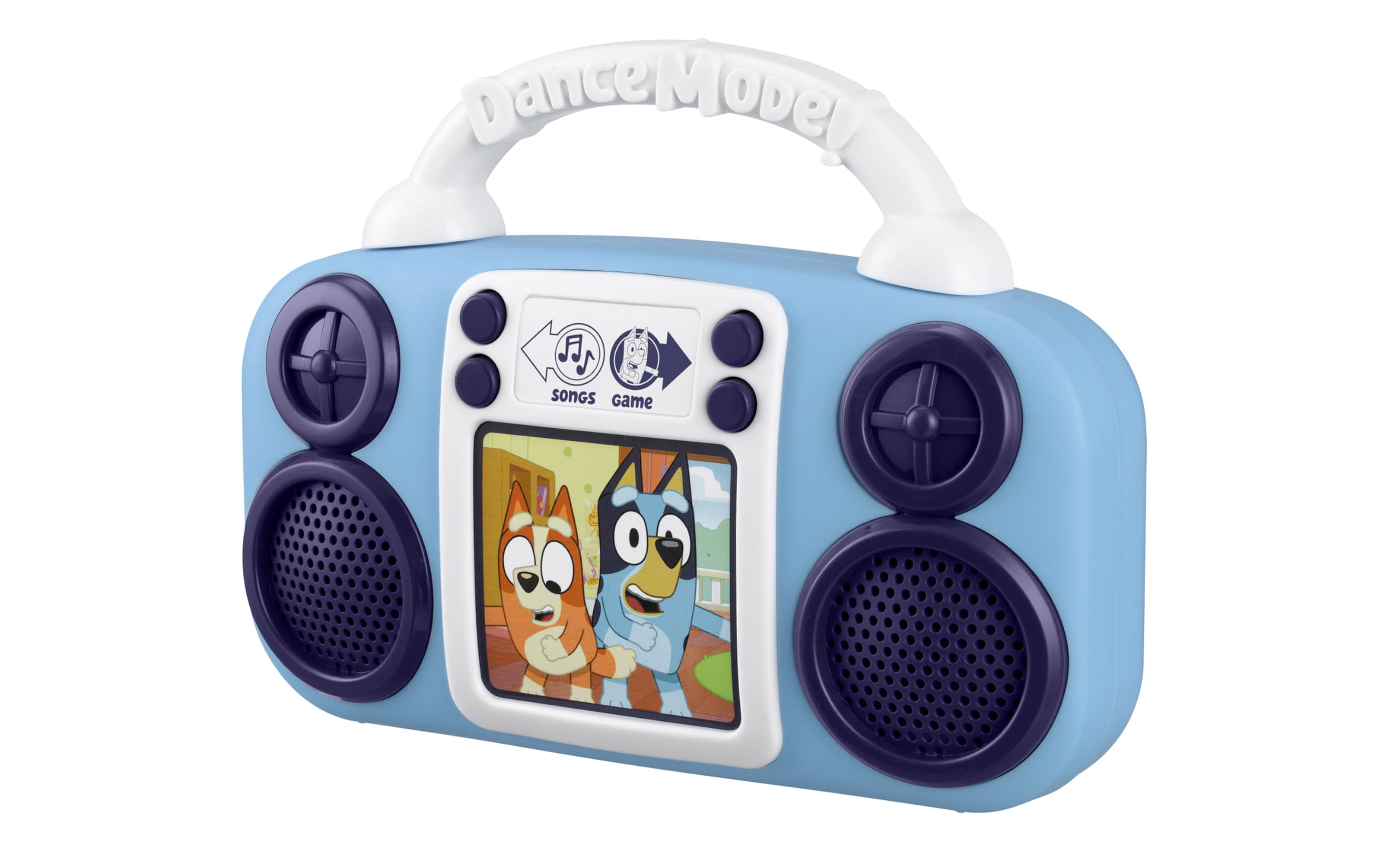 eKids Bluey detalle de la textura plástica resistente y segura