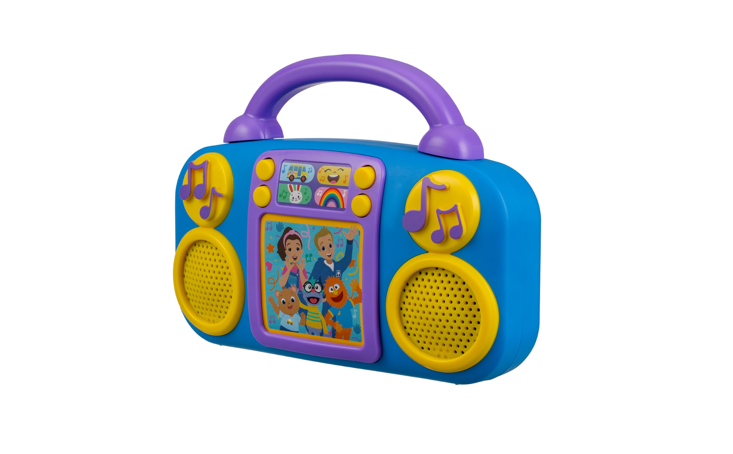 eKids Ms Rachel familia cantando junto al juguete educativo