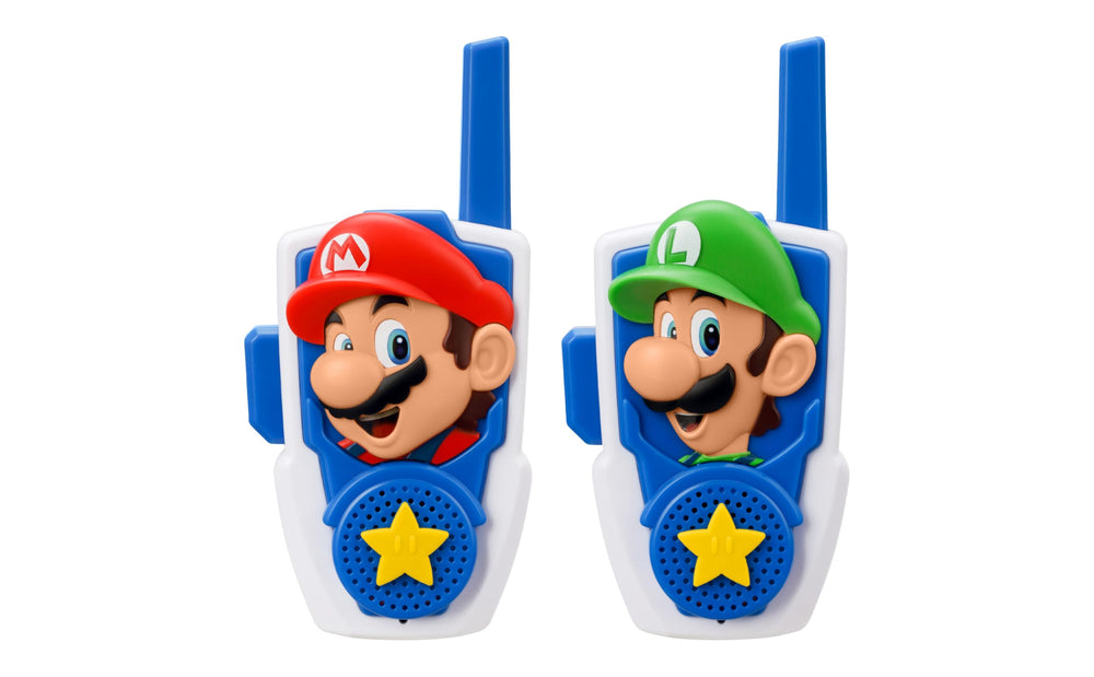 eKids walkie talkies Super Mario frontal mostrando diseño y atractivo para niños